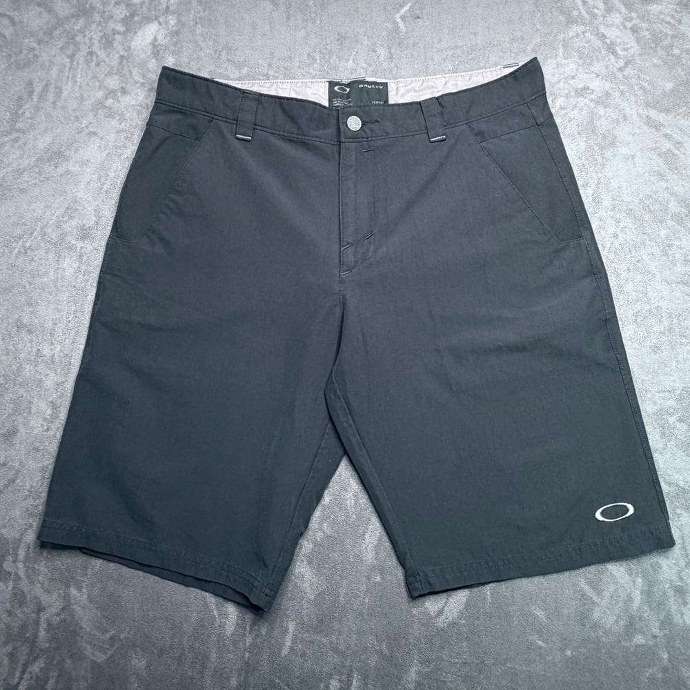 Oakley Chino Shorts Mens 36W Black Embroidered Logo Casual Outdoor Skate Surf